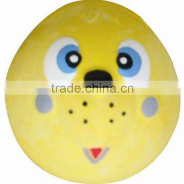 face latex chew squeaker dog toy ball