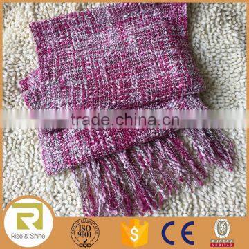 Wholesale 100% Acrylic yarn dyed pink camougflage fringed shawl scarf