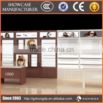 popular good MDF with LED light mall design for display sunglass