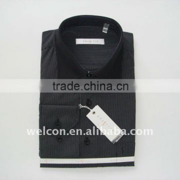 Men's classic business dress 100% cotton long sleeve popular stripe shirt