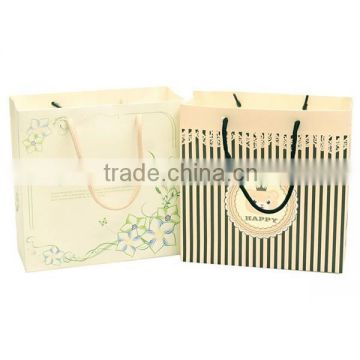 Fresh Flower And Stripe Small Paper Bag Shopping Bag