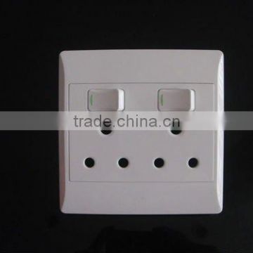 high quality electric wall switch & socket, double 16A switched socket, south africa standard