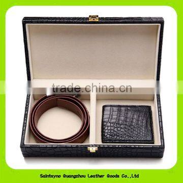 Promotion leather belt wallet gift set 16021