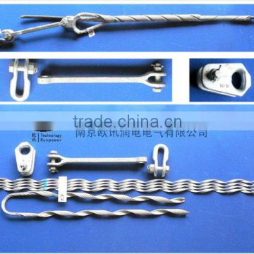 Preformed strain clamp for ADSS fittings