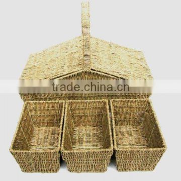 Seagrass Picnic Basket for Four Persons
