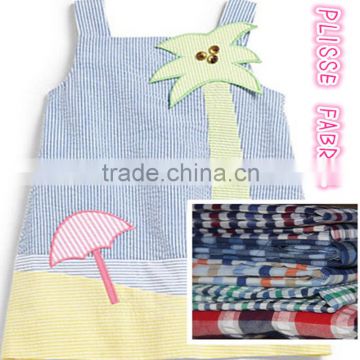 Best seller plisse fabric summer dress, plisse girl dress