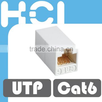 Cat6A 180 Degree Unshielded UTP Straight In-Line Coupler