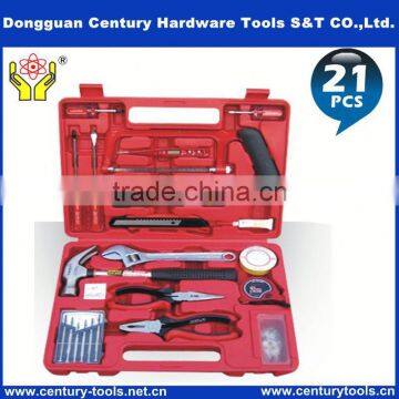Household use hand tools set with plastic box