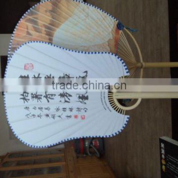 Natural bamboo high quality craft bamboo fan with colourful design