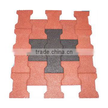 Non Toxic red face dog-bone pavers rubber bricks 40mm