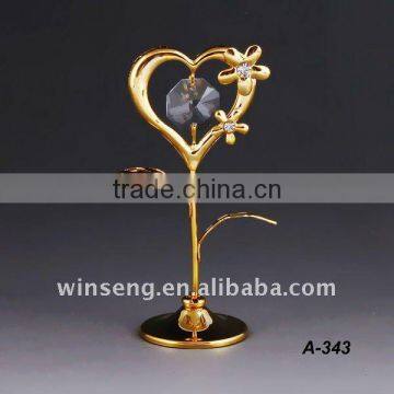 24K gold plated heart flower for valentine's gifts