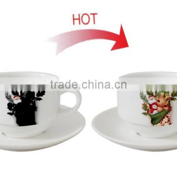 color changing ceramic coffee cup saucer