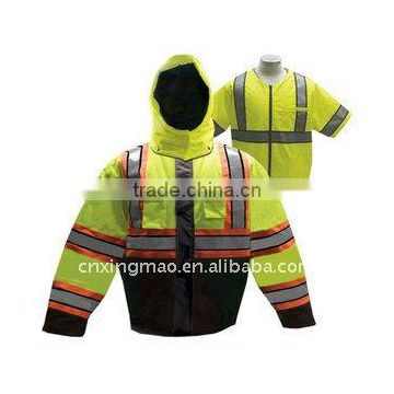 Nylon/PVC Tri Color Reflective Jacket and Vest Combo