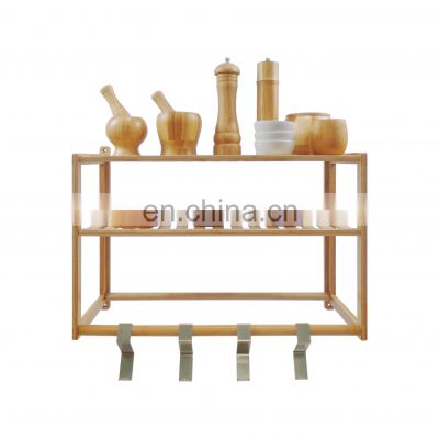 Multi-functional Bamboo Bathroom Shelf 3 Tier Wall Mount Storage Rack For Living Room Kitchen Toilet Use