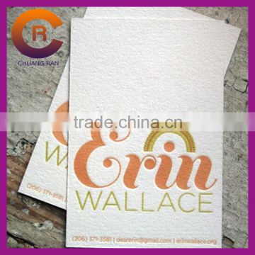Red hot stamping logo customize art paper brand name card