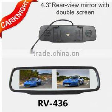4.3 inch rearview mirror with double screen