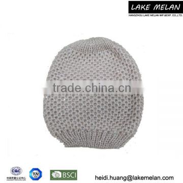 Hot Selling Acrylic Beanie Knitted Hat With Lurex & Sequins