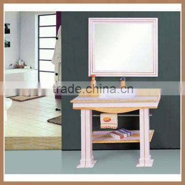 2015 AQUARIUS white&small bathroom cabinet vanity/wall-mounted/mirror with aluminum frame