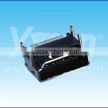 Dongguan Yxcon 19F vertical SMT made in China HDMI connector