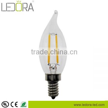 360 degree 120v 2w 4W dimmable e12 led filament candelabra bulb UL