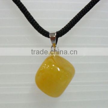 Pendant gemstone yellow jade tumbler pendant jewelry