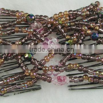 Magic double hair comb with beads