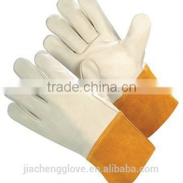 cow split leather welding gloves, long welding gloves JS412CACBGD
