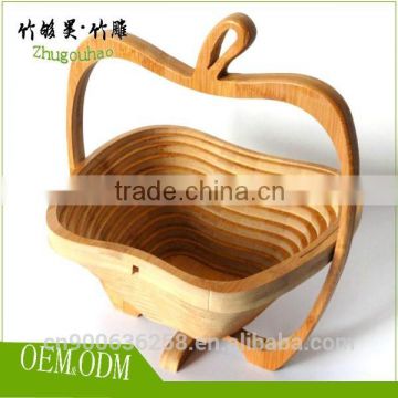 Handmade bamboo folding custom basket fruit