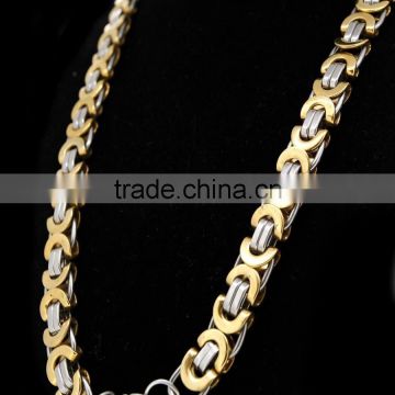 women female fashion gold thin stainless steel long link chain necklace