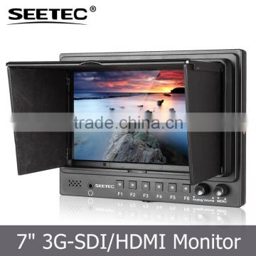 7"broadcast video display HDMI input and output resolution 1024X600 1080p sdi monitor