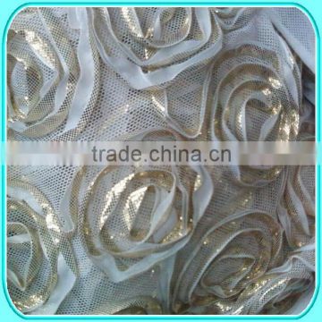 GOLD DRESS MAKING LACE FABRIC/GREEN TAPE EMBROIDERY FABRIC