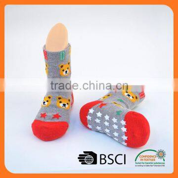 custom animal cotton anti-slip indoor cozy cartoon tube socks