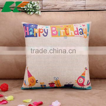 2015 new Happy birthday cartoon printed cotton and linen pillow Waist pillow anime series cushion cover