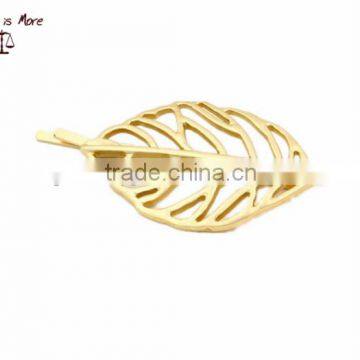 2015 Fashion hair accessories cut out leaf shaped hair pin