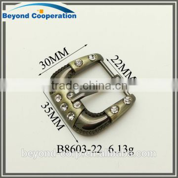 22mm anti brass plated crystal pin buckle for women shoes