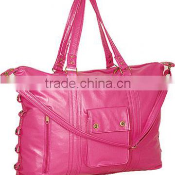 Factory OEM lady pu leather tote woman fashion handbag