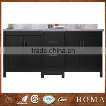 Selling Well in America Fantastic Premium Quality for Project Hotel Solid Wood Double Sink Bathroom Vanity
