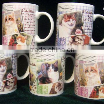 Animal Printed Sublimation Porcelain Coffee Drinking Mug Cups