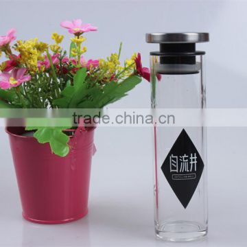 145ml hand made latest design thick bottom glass storage container with engraving and decaling pattern