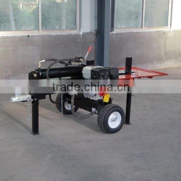 hot selling 42t 610mm horizontal log splitter wood cutter with log tray from Laizhou