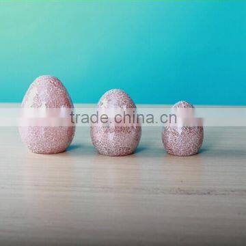 Egg shaped glass mosaic candle holder