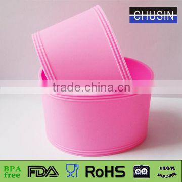top quality pink silicone coffee cup sleeve