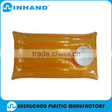 2016 factory sale EN71/ASTM certification comfortable pvc inflatable yellow pillow
