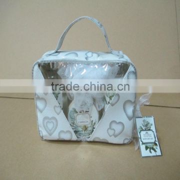 Cheap skin care product in cosmetic bag