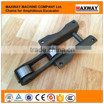 High Quality Durable Swamp Buggy Excavator Steel Chains and Track Shoes , Floating Excavator Chains , MAXWAY Machine Company