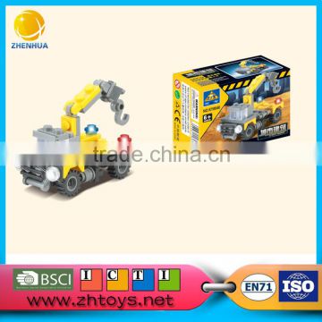 EN71 certificate truck crane 44pcs plastic educational toy