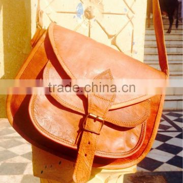 real got leather brown side bag/saddle bags/genuine leather side bag