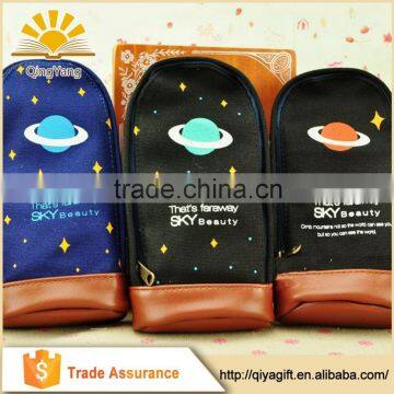 wholesale custom canvas large funny cool star school pattern unbranded pencil case for boys