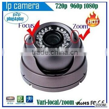 Modern & Adjustable! HD 720p/960p indoor night vision vari-focal waterproof ccctv ip camera ,ONVIF