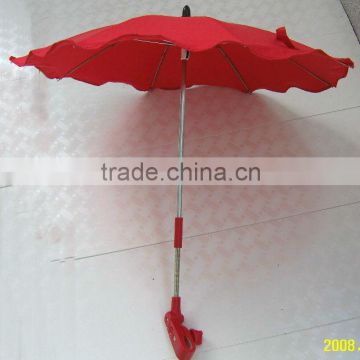 Safety baby stroller umbrella with clamp